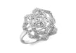 9ct White Gold 0.10ct Diamond Rose Ring