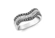 9ct White Gold 0.50ct Black and White Diamond Wave Ring