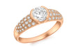 9ct Rose Gold Pave Set Zirconia  Ring