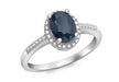 9ct White Gold 0.03t Diamond and Sapphire Cluster Ring