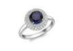 9ct White Gold Blue and White Round Zirconia  Cluster Ring