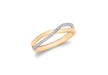 9ct Rose Gold Zirconia  Crossover Ring