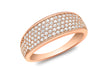 9ct Rose Gold Zirconia  Pave Set Tapered Ring