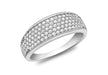 9ct White Gold Zirconia  Pave Set Tapered Ring