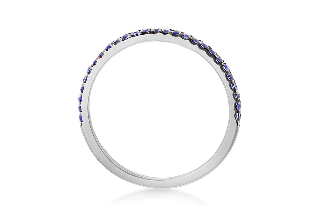 9ct White Gold Sapphire Set Half Eternity Ring
