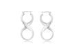 9ct White Gold 14mm x 31mm 'Figure 8' Creole Earrings