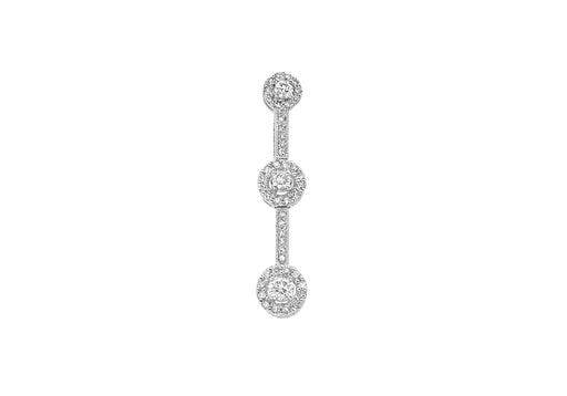 18ct White Gold 0.50ct Diamond Cluster Trilogy Pendant