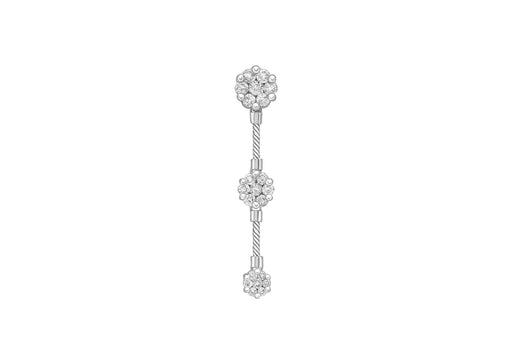 18ct White Gold 1.00t Diamond Cluster Trilogy Pendant