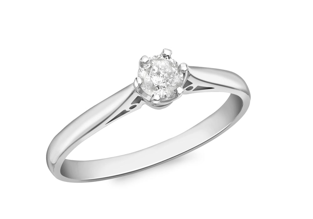 18ct White Gold 0.25t Diamond Solitaire Ring