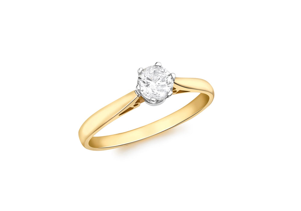 18ct Yellow Gold 0.50ct Diamond Solitaire Ring