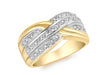 18ct Yellow Gold 0.10ct Diamond Pave Set Plaited Ring