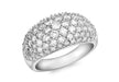 18ct White Gold 2.00t Diamond Pave Set Dome Ring