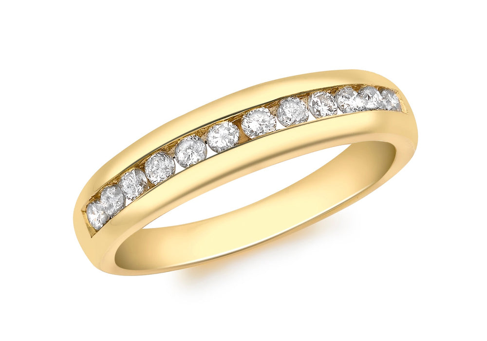 18ct Yellow Gold 0.50ct Diamond Channel Set Half Eternity Ring