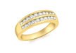 18ct Yellow Gold 0.50ct Diamond Channel Set Double Row Half Eternity Ring