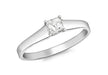 18ct White Gold 0.25t Square Cut Diamond Claw Set Solitaire Ring
