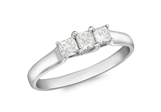 18ct White Gold 0.50ct Square Diamond Ring