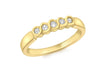 18ct Yellow Gold 0.18ct Diamond 5-Stone Rubover Set Half Eternity Ring