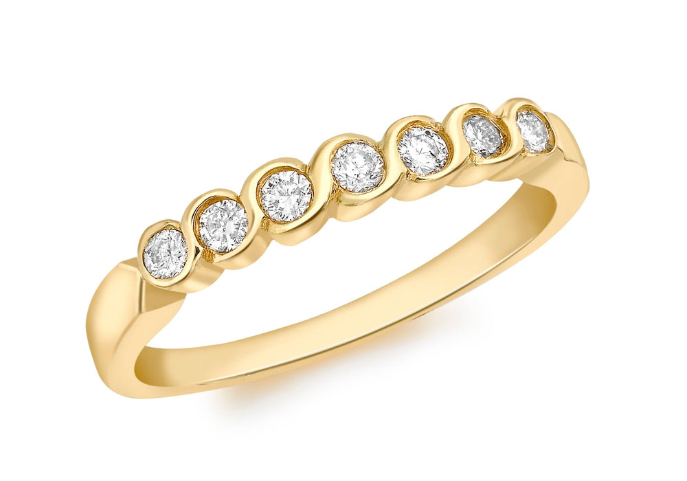 18ct Yellow Gold 0.25t Diamond 7-Stone Eternity Ring