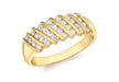 18ct Yellow Gold 0.50ct Diamond Candy Stripe Ring