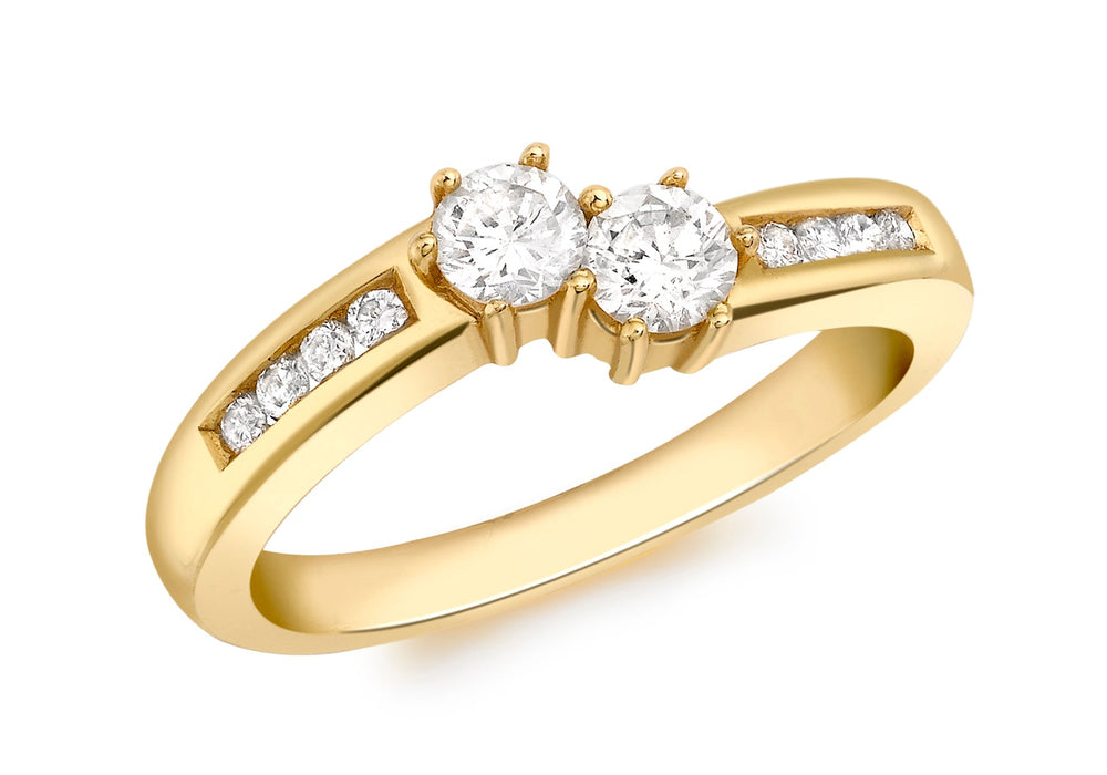 18ct Yellow Gold 0.50ct Diamond Crossover Ring