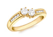 18ct Yellow Gold 0.50ct Diamond Crossover Ring