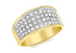 18ct Yellow Gold 1.00t Diamond 4-Row Pave Set Ring