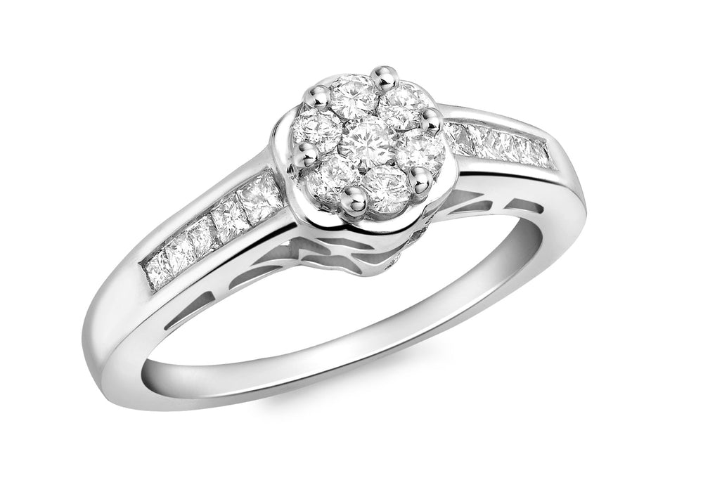 18ct White Gold 0.50ct Diamond Invisible Set Ring