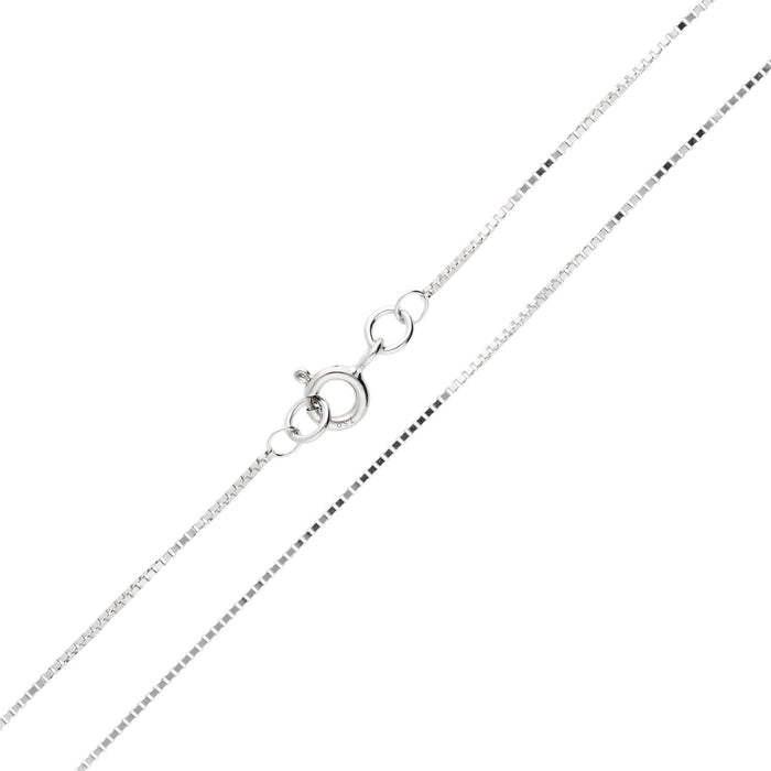 9ct White Gold 15 Venetian Box Chain Adjustable