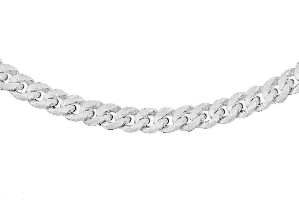 Sterling Silver 100 Diamond Cut Panza Curb Chain