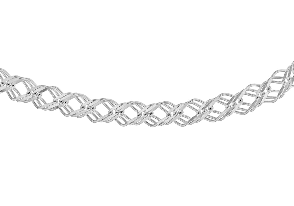 Sterling Silver 6mm Double Curb Chain 46m/18"9