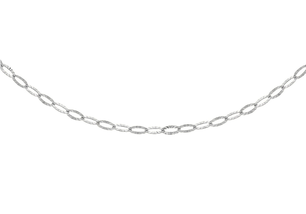 Sterling Silver Diamond Cut Flat Oval Belcher  Chain 46m/18"9