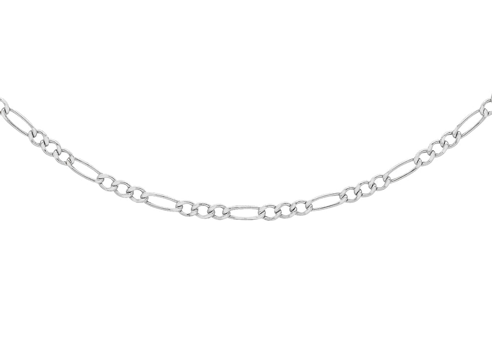 Sterling Silver 80 Diamond Cut Figaro Chain 41m/16"9