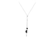 Sterling Silver Black Polished Drop Pendant Necklace