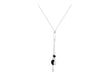 Sterling Silver Black Polished Drop Pendant Necklace 