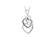 Sterling Silver Black Zirconia  3 Heart Drop Adjustable Chain Necklace  41m/169