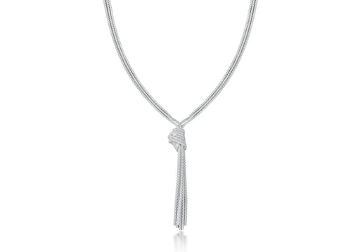 Sterling Silver lassi Knot Poporn Chain Necklace  46m/18"9