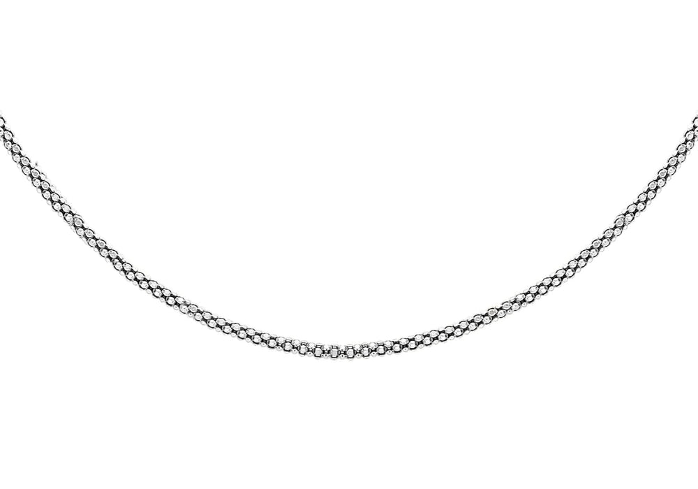 Sterling Silver 140 Poporn Chain 42m/16.5"9