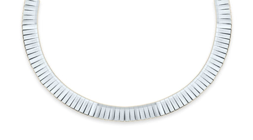 Sterling Silver Cleopatra Style Stripe Pattern Necklace 43m/17"9