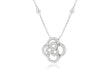 Sterling Silver Zirconia  Flower Slider Pendant on Chain Necklace  42m/16.59