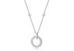 Sterling Silver Zirconia  Circle Slider Pendant on Chain Necklace  42m/16.59