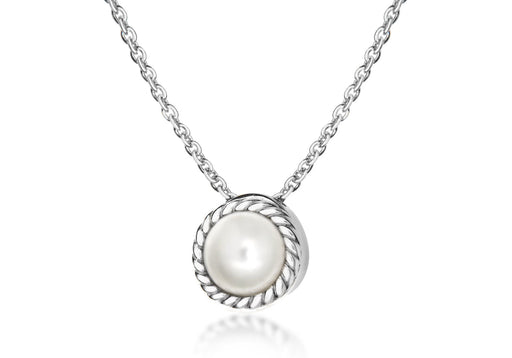 Sterling Silver and Pearl June Birthstone Necklace  46m/18"9