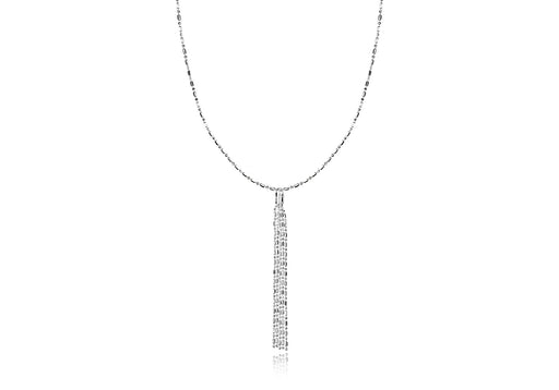 Sterling Silver Diamond Cut Tassel Drop Necklace  46m/18"9