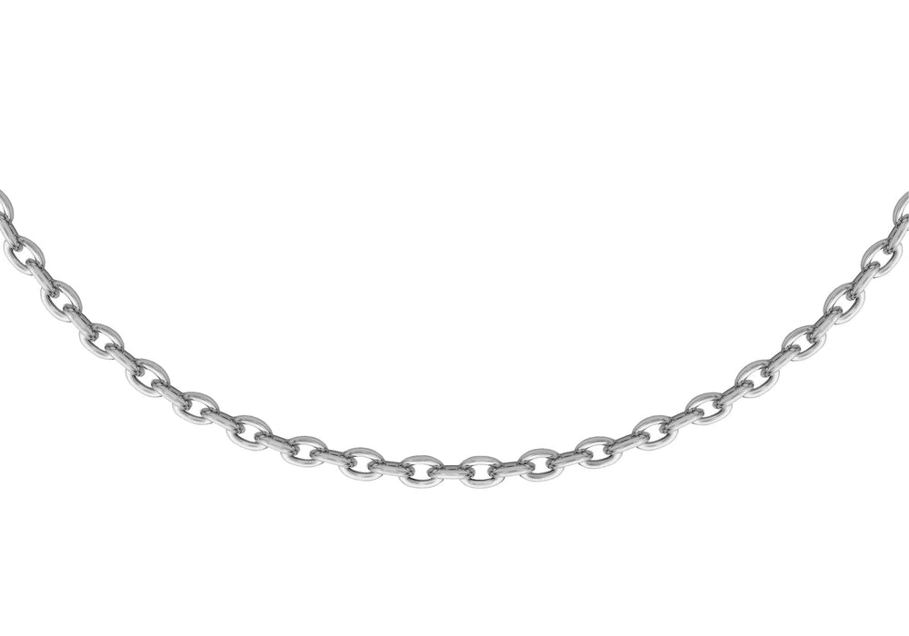 Sterling Silver Rhodium Plated Adjustable Trace Chain 46m/18" - 51m/20"9