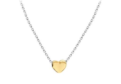 Sterling Silver Yellow Gold Plated Tiny Heart Adjustable Necklace  41m/16"-46m/18"9