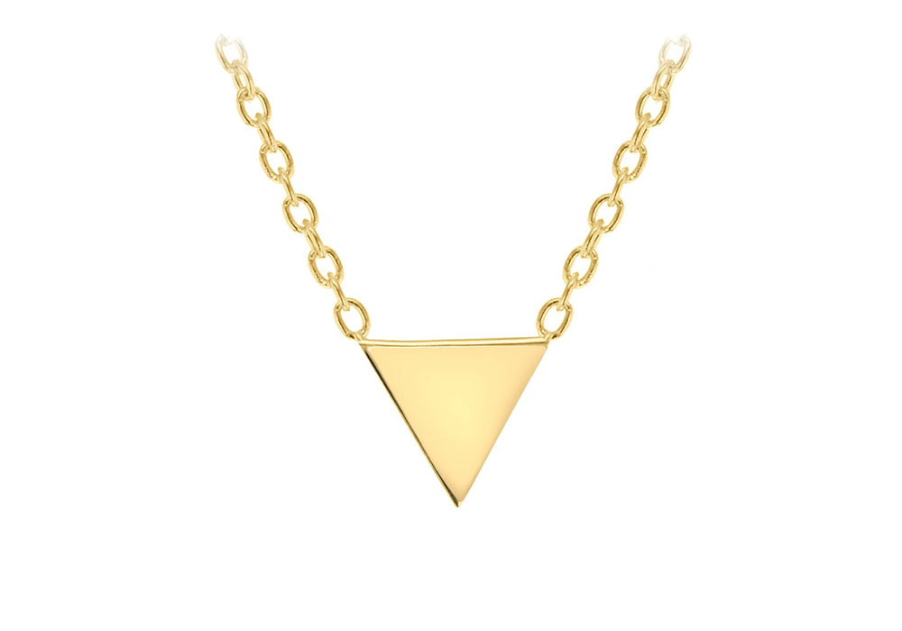 Sterling Silver Yelllow Gold Plated 8mm x 6mm Triangle Necklet 46m/18"9