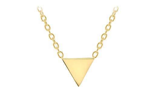 Sterling Silver Yelllow Gold Plated 8mm x 6mm Triangle Necklet 46m/18"9