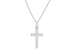 Sterling Silver 10mm x 18mm Cross Pendant Necklace  46m/18"9