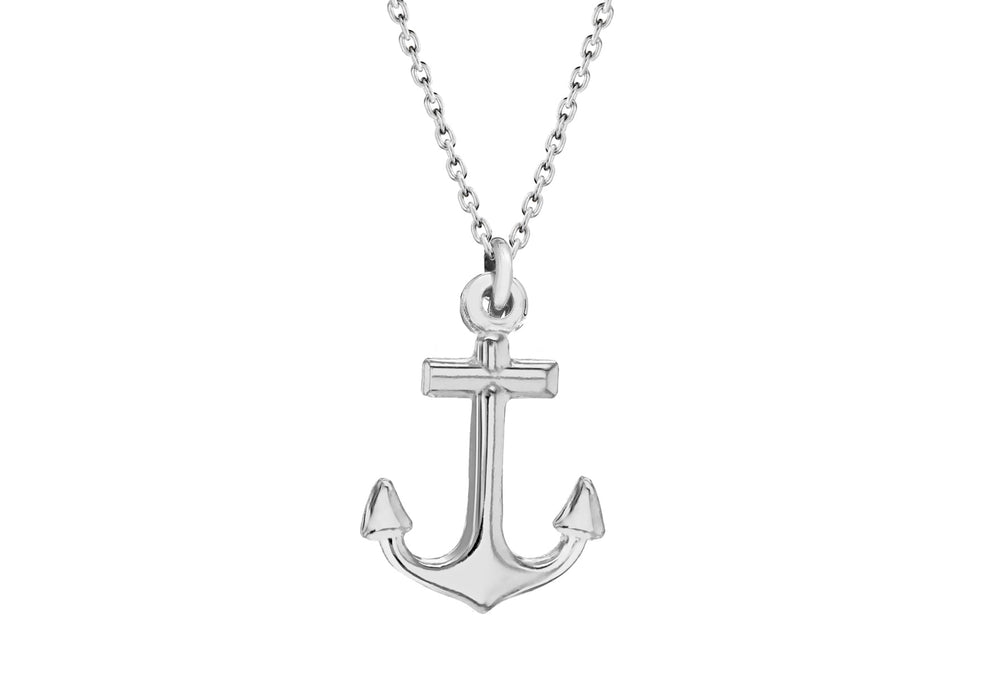 Sterling Silver Anchor Pendant Necklace