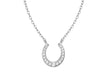 Sterling Silver Zirconia  Horseshoe Adjustable Necklace  41m/16"-44m/17.5"9