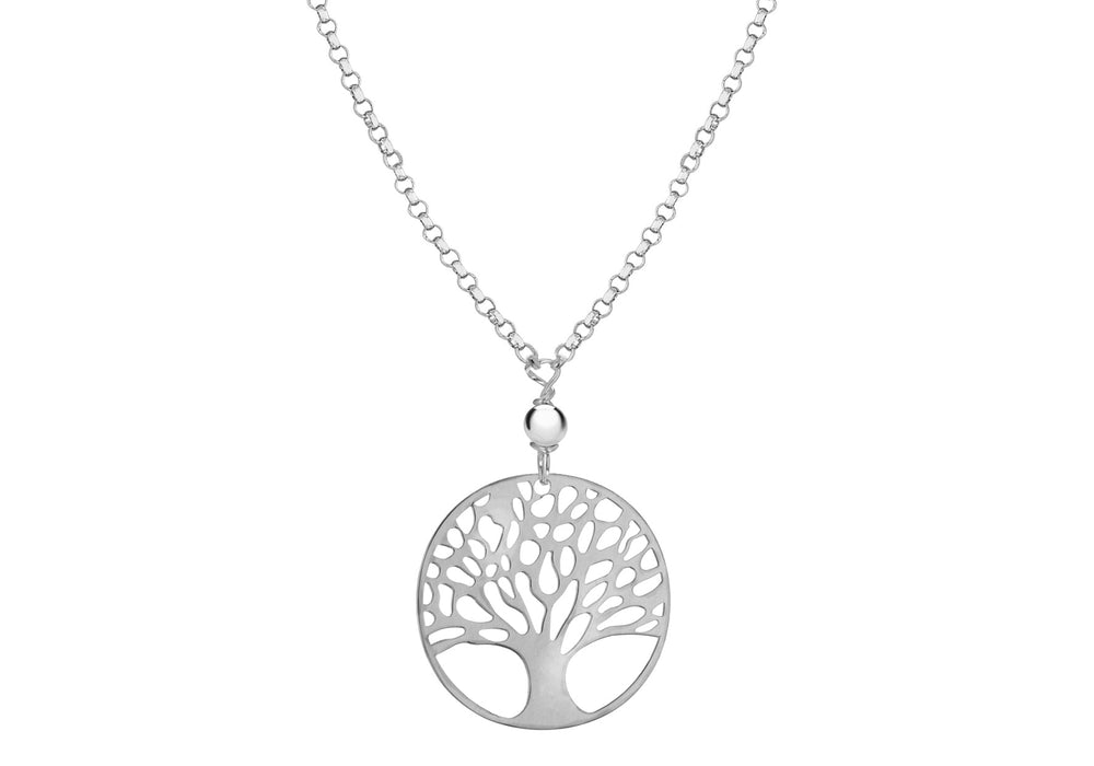 Sterling Silver 17.9mm x 24.5mm 'Tree of Life' Necklace  46m/18"-48m/19"9